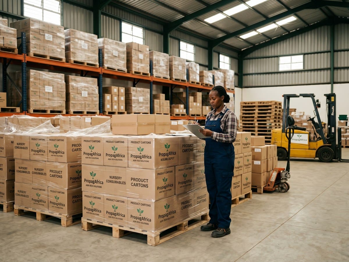 The PropagAfrica Technologies stock and dispatch hub in Nairobi, Kenya