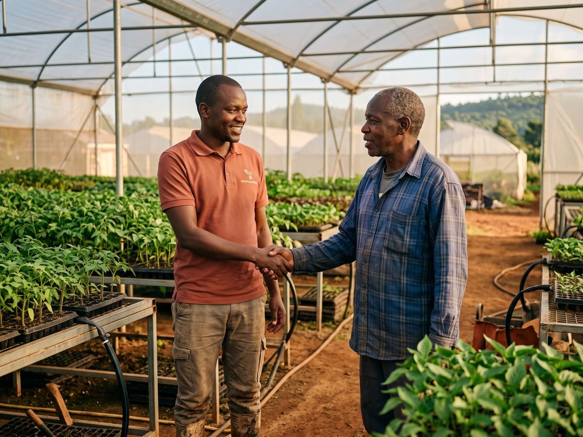 A PropagAfrica Technologies technician working with propagation equipment on site