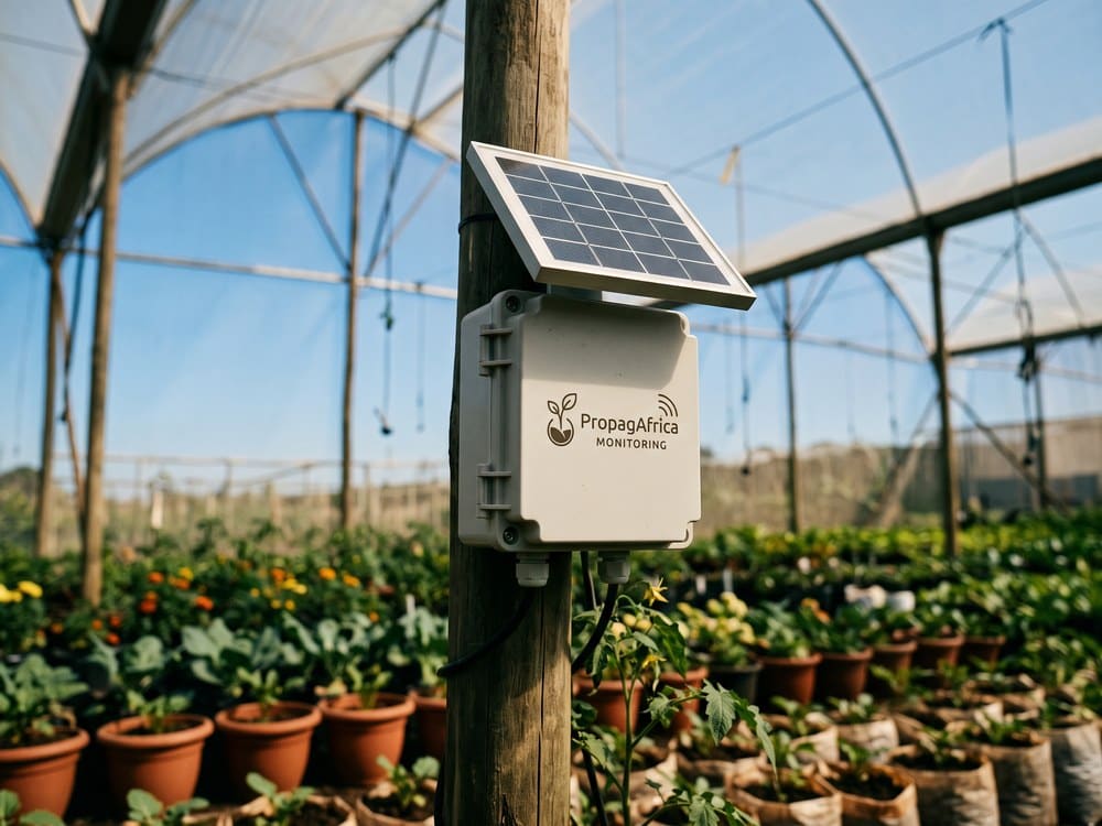 A data logger installed in a nursery block